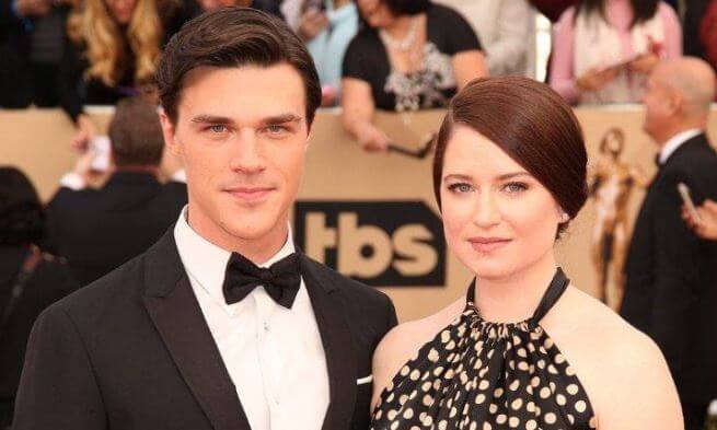 Finn Wittrock with his wife, Sarah Roberts.
